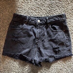 Pacsun Black Distressed Denim Shorts
